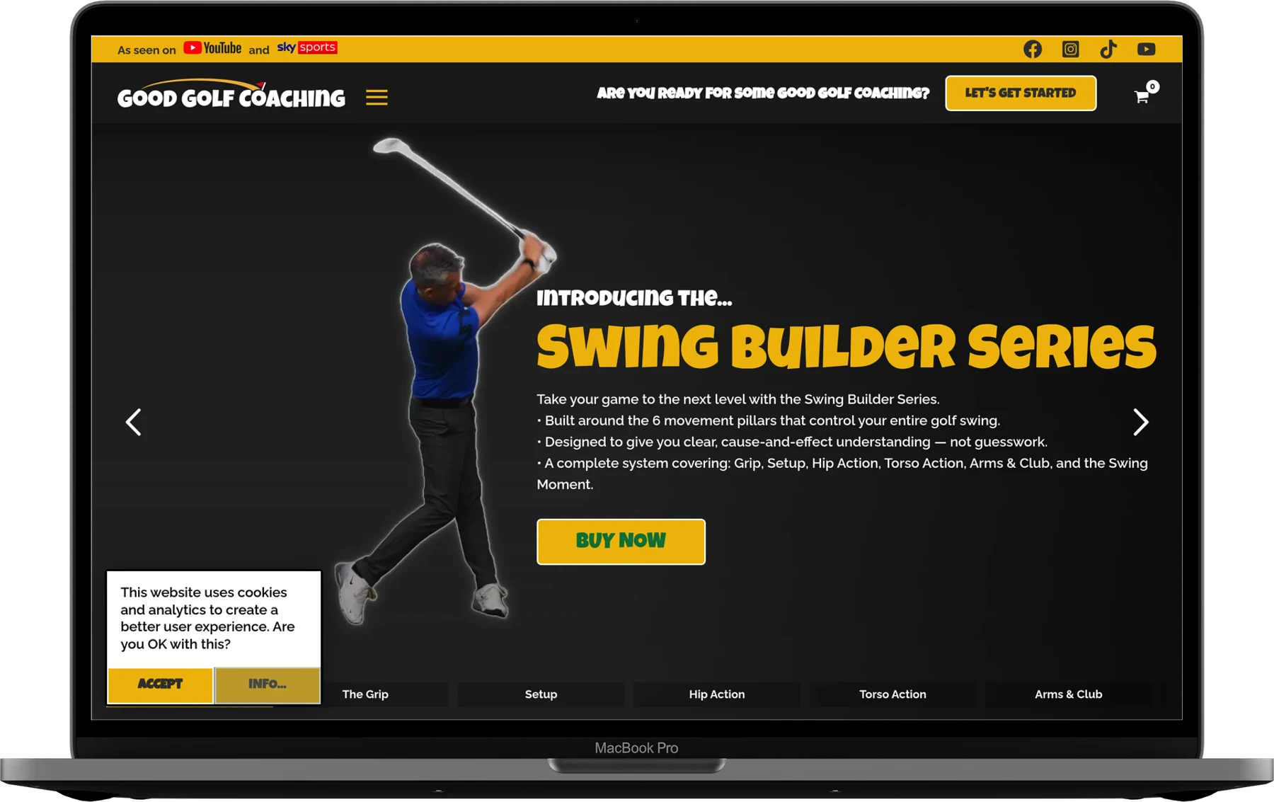 Good Golf Coaching — MacBook Pro isolated